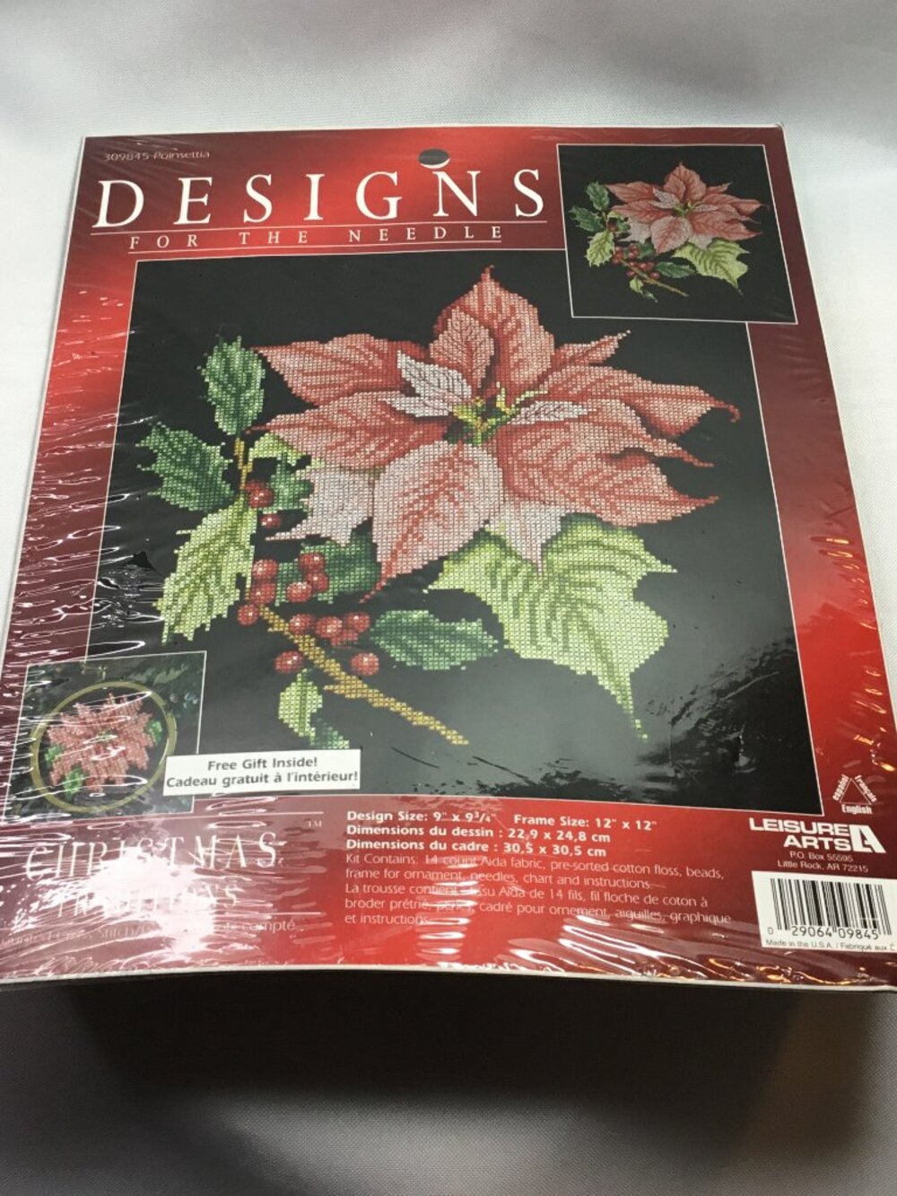 Cross Stitch Kit, Holiday Time, Christmas Traditions, Poinsettia, New